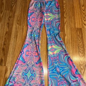 Drippin Daisys bell bottoms -holographic print